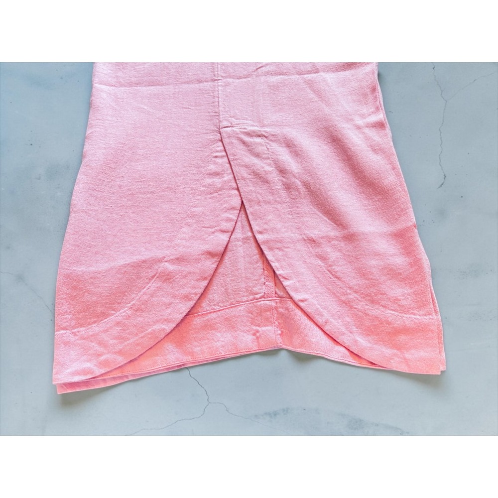 Isaac Mizrahi Live! Pink Linen Blend Tulip Hem Crop Pants Women's 16P EUC - Picture 4 of 8